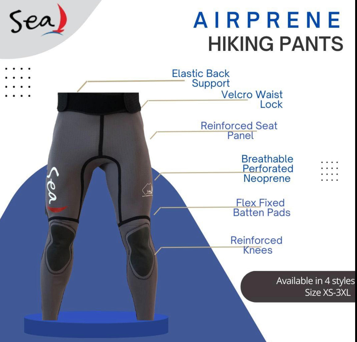 SEA GEAR FULL LENGTH AIRPRENE WAISTLOCK HIKING PANTS